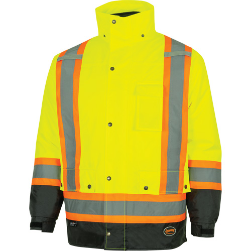 5057 Pioneer&reg; Yukon 7-in-1 Waterproof Winter Safety Parka, Polyester, Black/High Visibility Lime-Yellow, X-Small Toolneeds Inc.