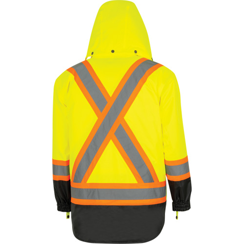 5057 Pioneer&reg; Yukon 7-in-1 Waterproof Winter Safety Parka, Polyester, Black/High Visibility Lime-Yellow, X-Small Toolneeds Inc.