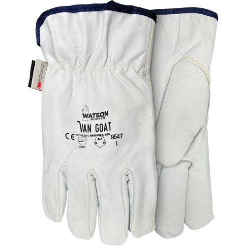 Gants de protection contre la coupe Van Goat 9547, T-petit, Paume en Cuir fleur de ch&egrave;vre, Para-aramide/Polyester/Acier/Thinsulate Toolneeds Inc.