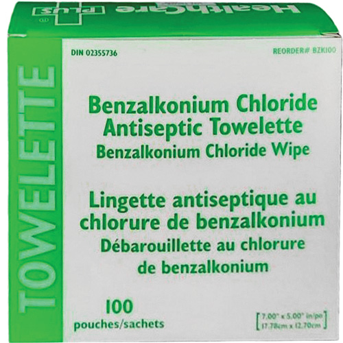 BZK Benzalkonium Chloride Towelette, Towelette, Antiseptic Toolneeds Inc.