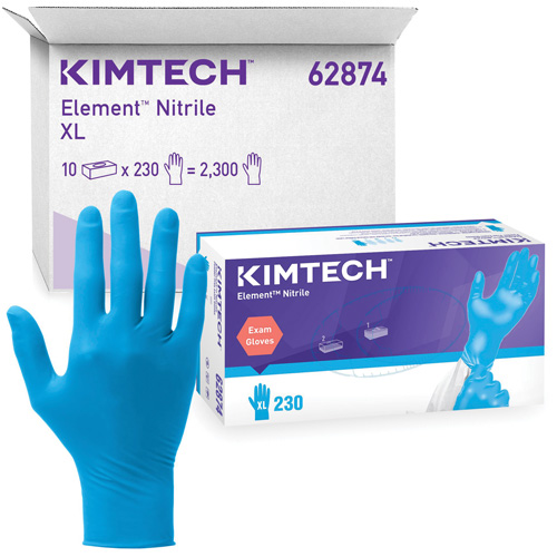 Gants d'examen Kimtech Element, T-petit, Nitrile, 3,2 mils, Sans poudre, Bleu, Classe 2 Toolneeds Inc.