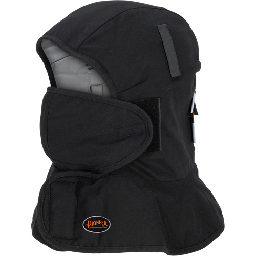 Pioneer 765A Flame-Resistant Quilted Hard Hat Liner with Long Neck & Detachable Mouthpiece, Black/Grey, Cotton/FR-Tech&reg;/Modacrylic/Nylon Toolneeds Inc.