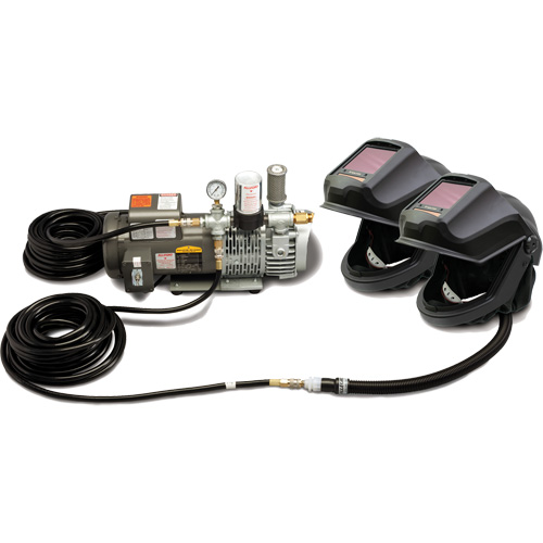 2-Worker DEFENDER Supplied Air Shield & Flip-Front Welding Helmet System Toolneeds Inc.
