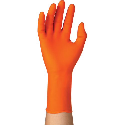 TOUCHNTUFF 93-800 Disposable Gloves, 7.5/8, Latex/Neoprene/Nitrile, 23.6-mil, Powder-Free, Orange Toolneeds Inc.