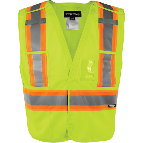 Gilet haute visibilit&eacute; &agrave; d&eacute;tachement rapide en 5 points, Orange haute visibilit&eacute;, 2T-Grand/3T-Grand, Polyester Toolneeds Inc.