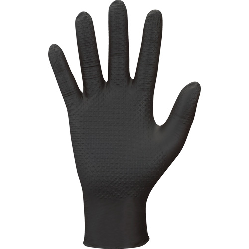Gants jetables 709B PyraGrip, 9/Grand, Nitrile, 8 mils, Sans poudre, Noir Toolneeds Inc.