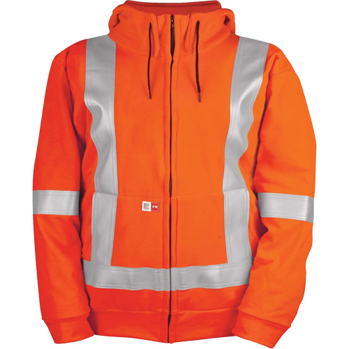 High-Visibility Wind Resistant Zip-Front Sweatshirt with DetachableHood, Men's, 5X-Large, High Visibility Orange, 27.7 cal/cm² Toolneeds Inc.