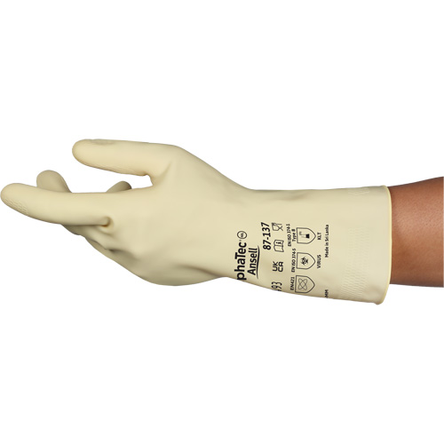 Gants naturels et l&eacute;gers AlphaTec 87-137, Taille 7, 11,8" lo, Latex de caoutchouc, 16 mils Toolneeds Inc.