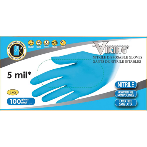 34600 Disposable Gloves, Small, Nitrile, 5-mil, Powder-Free, Blue Toolneeds Inc.