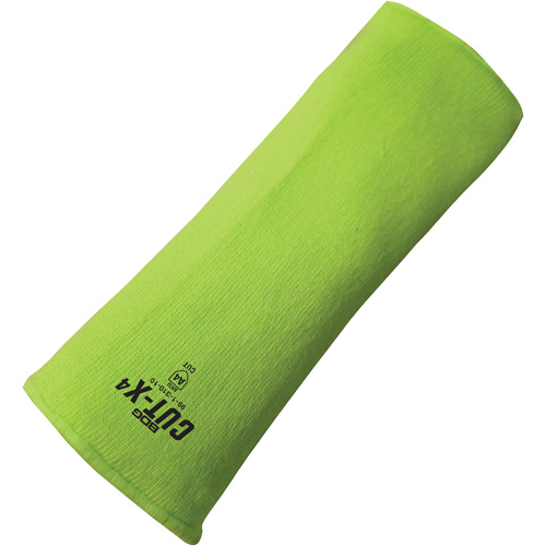 Cut-X&reg; Cut-Resistant Sleeve, Fibreglass/Polyethylene, 18", ASTM ANSI Level A4, High Visibility Lime Toolneeds Inc.