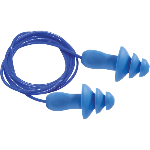 SEALTEC TipGrip Blue 100% Metal Detectable Reusable Earplugs, Corded, One-Size, Bulk - Box, 26 dB NRR dB Toolneeds Inc.