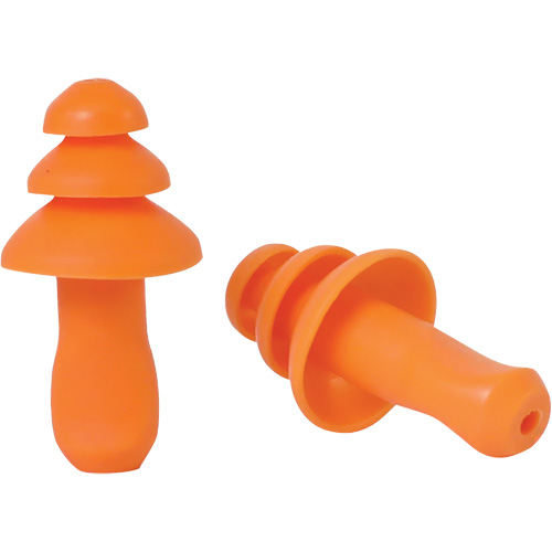 Bouchons d'oreilles r&eacute;utilisable &agrave; triple bride en TPR orange SEALTEC TipGrip, Sans cordon, Vrac - Boîte, 26 dB dB NRR, Taille unique Toolneeds Inc.