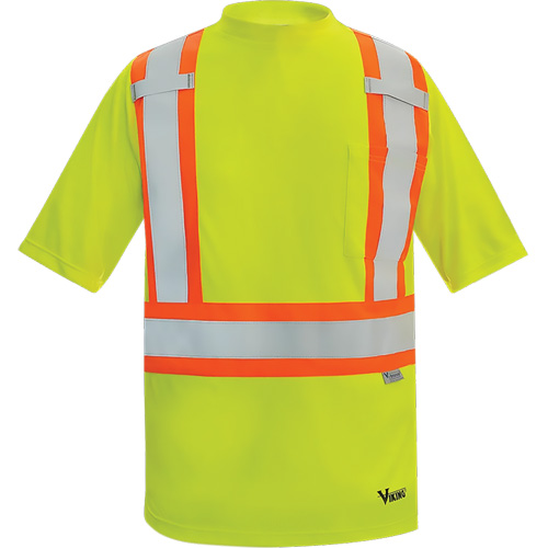 T-shirt de s&eacute;curit&eacute; doubl&eacute; de bambou Viking, Polyester, Grand, Jaune lime haute visibilit&eacute; Toolneeds Inc.
