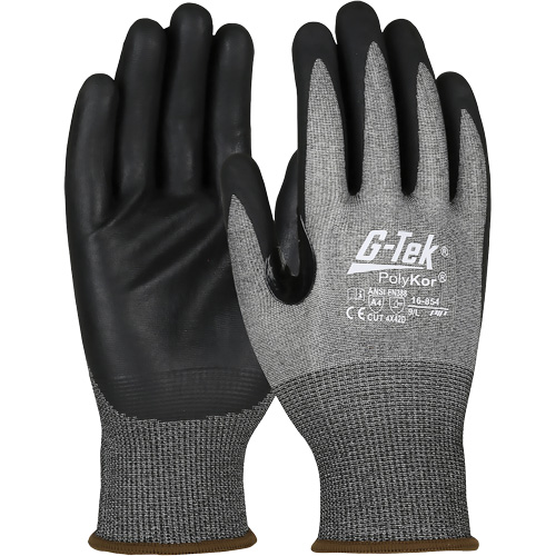 Gants r&eacute;sistant &agrave; la coupe G-Tek avec capacit&eacute; pour &eacute;cran tactile, Taille 2T-Grand, Calibre 18, Rev&ecirc;tement Mousse de nitrile, Enveloppe en PolyKor, ASTM ANSI niveau A4/EN 388 niveau D Toolneeds Inc.