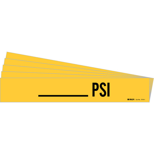 "PSI" Pipe Marker, Self-Adhesive, 2-1/4" H x 14" W, Black on Yellow Toolneeds Inc.