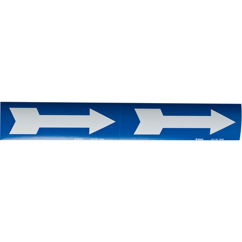 Arrow Pipe Markers, Self-Adhesive, 4" H x 12" W, White on Blue Toolneeds Inc.