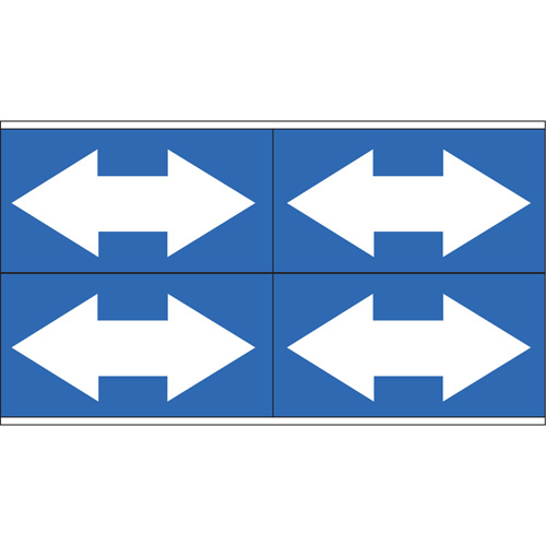 Marqueurs de tuyau avec fl&egrave;ches bidirectionnelles, Autocollant, 1-1/8" h x 7" la, Blanc/bleu Toolneeds Inc.