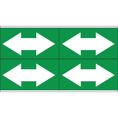 Dual Direction Arrow Pipe Markers, Self-Adhesive, 1-1/8" H x 7" W, White on Green Toolneeds Inc.