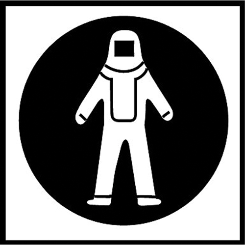 Right to Know Pictogram Labels - Full Protection Suit, Vinyl, Sheet, 5/8" L x 3/4" W Toolneeds Inc.