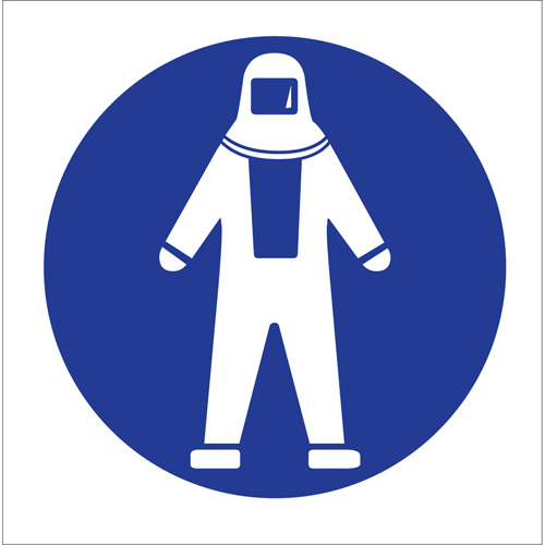 Right to Know Pictogram Labels - Full Protection Suit, Vinyl, Sheet, 1-1/4" L x 1-1/2" W Toolneeds Inc.