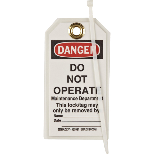 &eacute;tiquettes de verrouillage, Plastique, 3" la x 5-1/2" h, Anglais Toolneeds Inc.