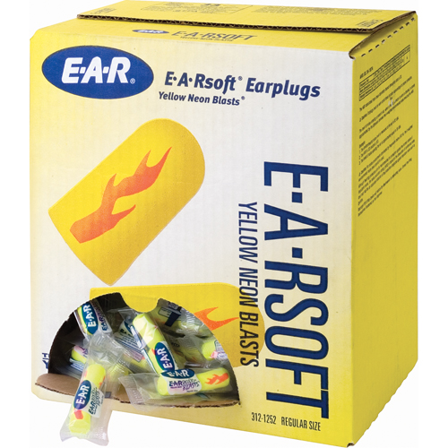 Bouchons d'oreilles &eacute;clat n&eacute;on jaune E-A-Rsoft, Vrac - Sac en poly Toolneeds Inc.
