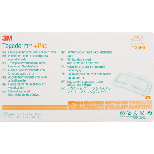 Tegaderm Transparent Dressing With Absorbent Pad, Rectangular/Square, 8", Plastic, Sterile Toolneeds Inc.
