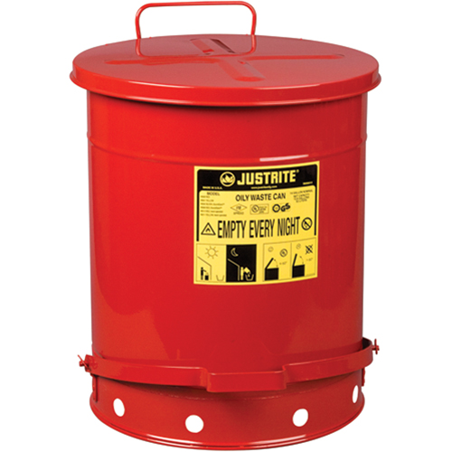 Oily Waste Cans, FM Approved/UL Listed, 14 US gal., Red Toolneeds Inc.