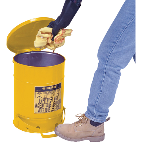 Contenants pour d&eacute;chets huileux, Homologu&eacute; FM/List&eacute; UL, 10 gal. US, Jaune Toolneeds Inc.