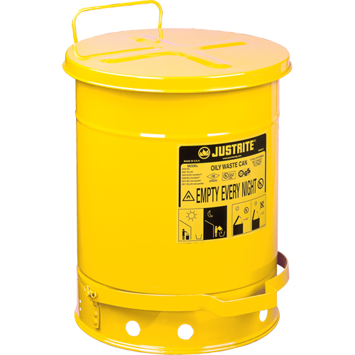 Contenants pour d&eacute;chets huileux, Homologu&eacute; FM/List&eacute; UL, 10 gal. US, Jaune Toolneeds Inc.