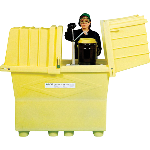 Poly-Safeypacks&reg; Plus With Drain, 60.25" L x 34.5" W x 64" H, 1200 lbs. Load Capacity Toolneeds Inc.