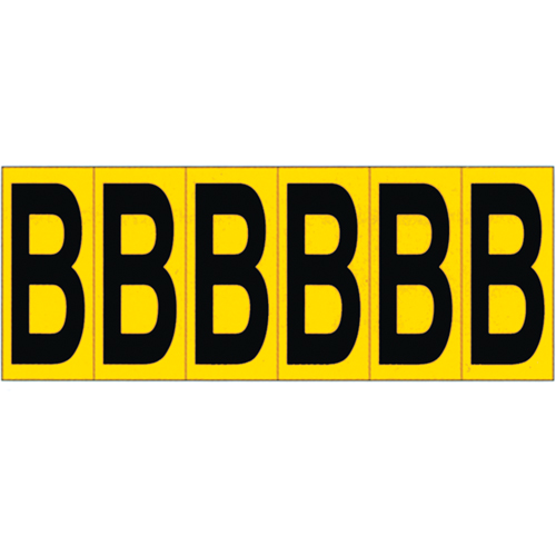 Individual Adhesive Letter Markers, B, 2-15/16" H, Black on Yellow Toolneeds Inc.