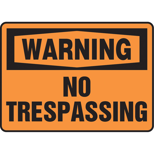 Enseigne  No Trespassing , 7" x 10", Vinyle, Anglais Toolneeds Inc.