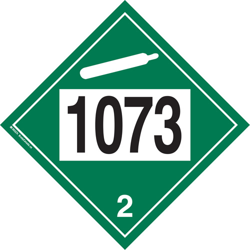 Plaque-&eacute;tiquette TMD 1073 pour gaz ininflammable oxyg&egrave;ne liqu&eacute;fi&eacute;, Plastique Toolneeds Inc.