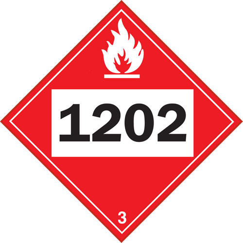 Plaque-&eacute;tiquette TMD 1202 pour liquide inflammable huile combustible, Vinyle adh&eacute;sif Toolneeds Inc.