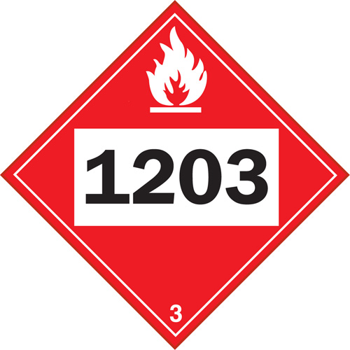 Plaque-&eacute;tiquette TMD 1203 pour liquide inflammable essence & essence-alcohol, Vinyle adh&eacute;sif Toolneeds Inc.