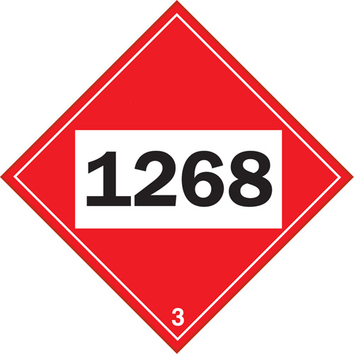 1268 Petroleum Distillates TDG Placard, Plastic Toolneeds Inc.