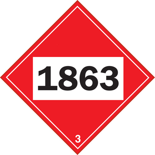 Plaque-&eacute;tiquette TMD 1863 pour liquide inflammable carburant aviation, Plastique Toolneeds Inc.