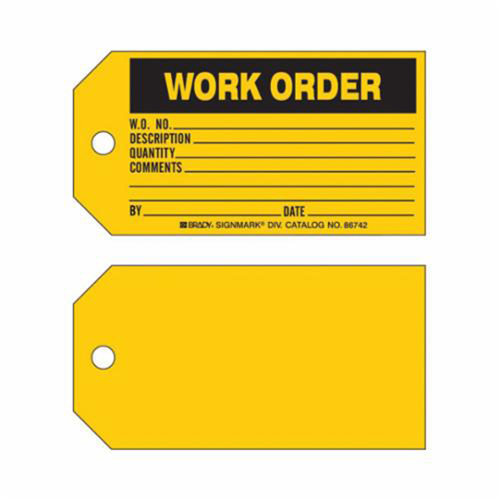 "Work Order" Tag, Paper, 5-3/4" W x 3" H, English Toolneeds Inc.