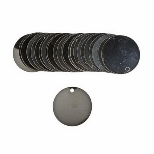 &eacute;tiquettes vierges inscriptibles pour vannes, Acier inoxydable, 1,5" dia. Toolneeds Inc.