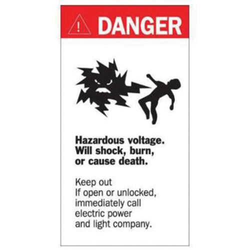 "Danger Hazardous Voltage" Sign, 8" x 4-1/2", Acrylic, English with Pictogram Toolneeds Inc.