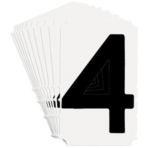 Quick-Align&reg; Individual Gothic Number and Letter Labels, 4, 4" H, Black Toolneeds Inc.