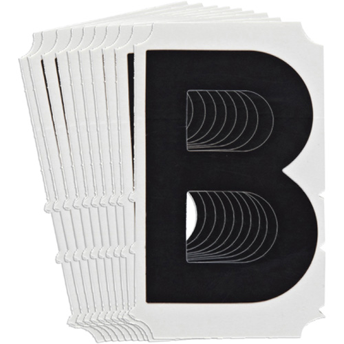 Quick-Align&reg; Individual Gothic Number and Letter Labels, B, 4" H, Black Toolneeds Inc.