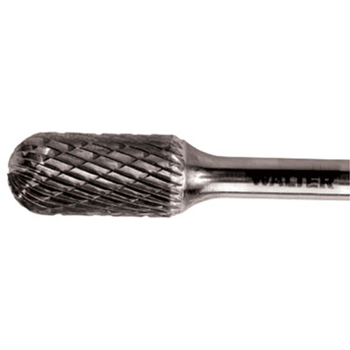Double Cut Cylindrical Round Nose Carbide Burr, 1/2" Dia., 1" Depth of Cut Toolneeds Inc.