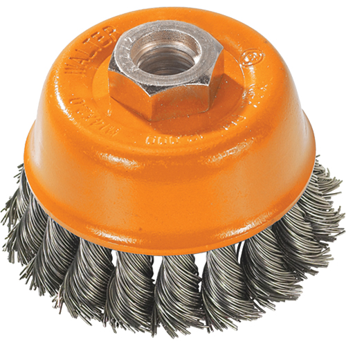 Knot-Twisted Wire Cup Brush, 3" Dia. x 5/8"-11 Arbor Toolneeds Inc.