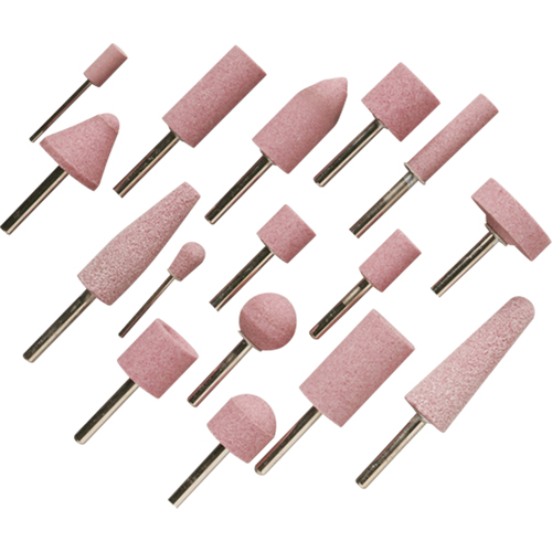 Meules vitrifi&eacute;es mont&eacute;es sur tige A60R, A12, Oxyde d'aluminium, 11/16" dia., 1-1/4" lo, 60 Grain Toolneeds Inc.