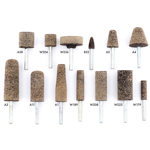 Meules r&eacute;sinoides mont&eacute;es sur tige A36Q, A11, Oxyde d'aluminium, 11/16" dia., 2" lo, 36 Grain Toolneeds Inc.