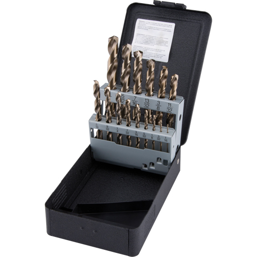 Jeu de forets s&eacute;rie courte, 15 morceaux, Acier rapide au cobalt Toolneeds Inc.