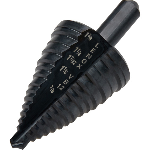 #12 Step Drill Bit, 7/8" - 1-3/8" , 3/8" Increments, High Speed Steel Toolneeds Inc.