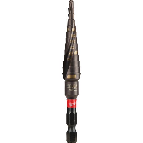 #1 Shockwave Impact Duty Step Drill Bit, 1/2" - 1-1/8" , 1/32" Increments, Titanium Toolneeds Inc.